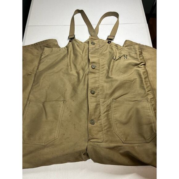 Vintage US Navy Department Overalls Green Mens Size Large - Picture 1 of 9